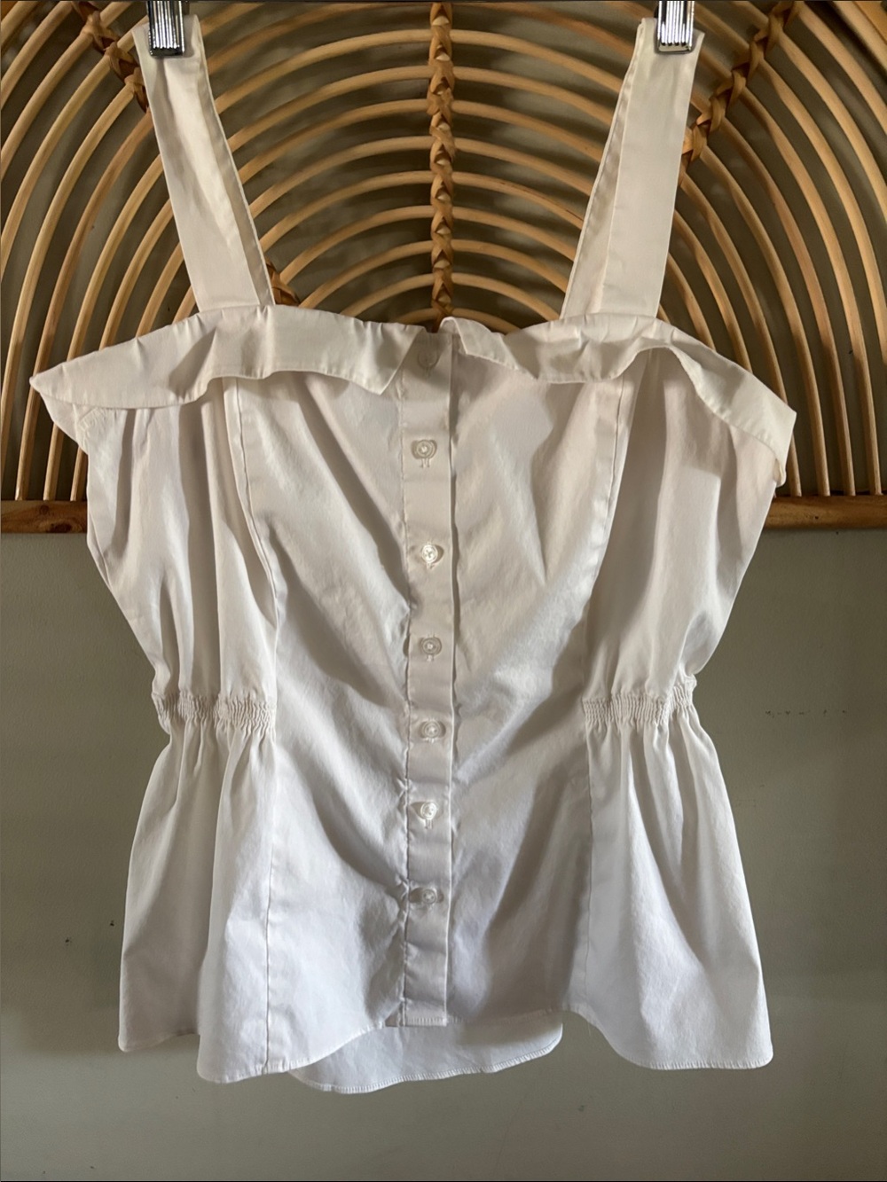 White House Black Market White Button-Front Tank